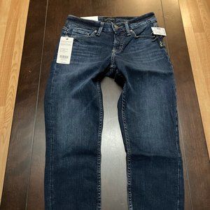 NWT Silver Jeans Suki Skinny Crop 26